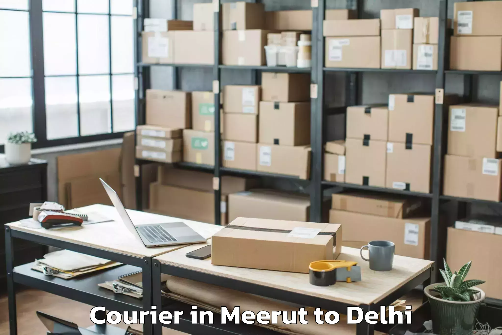 Top Meerut to Unity One Janakpuri Mall Courier Available